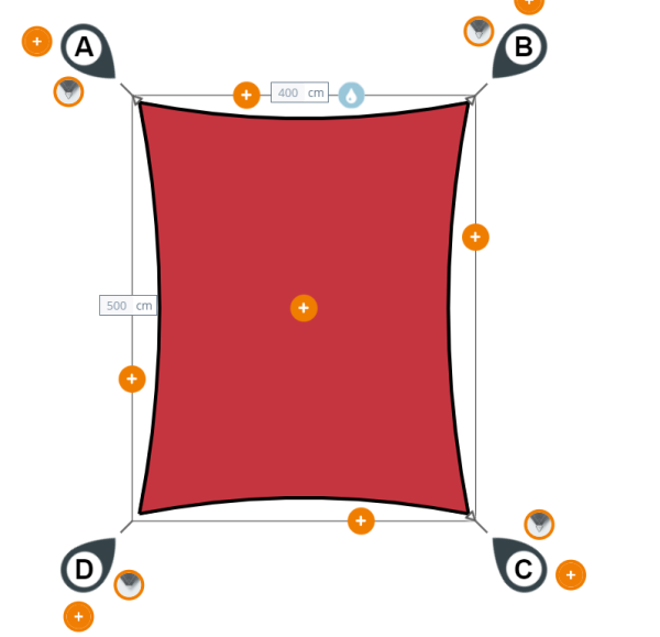 Sonnensegel Rechteck Prestar 4x5m red