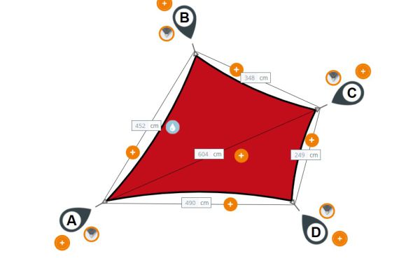Sonnensegel 1597 Viereck Austronet 940