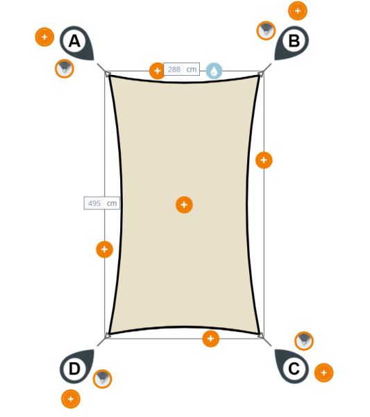 Sonnensegel 1589 Rechteck Austronet 940