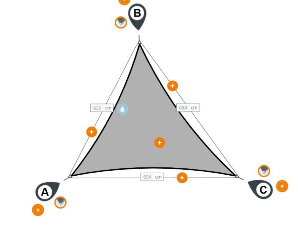 Sonnensegel 1703 Dreieck Austronet 940